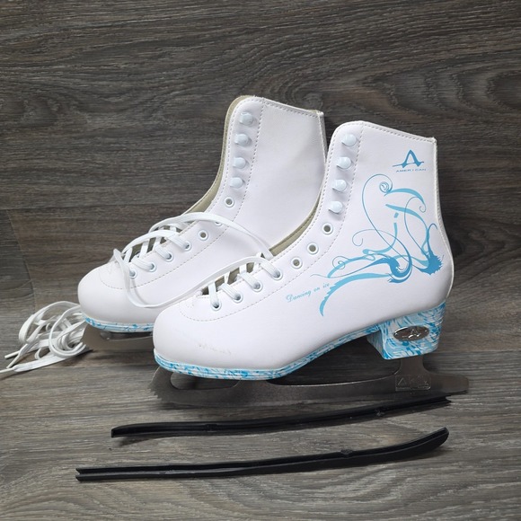 American Athletic Ice Skates Womens‎ 6 White White Dancing on Ice Figure Skates - Picture 1 of 14